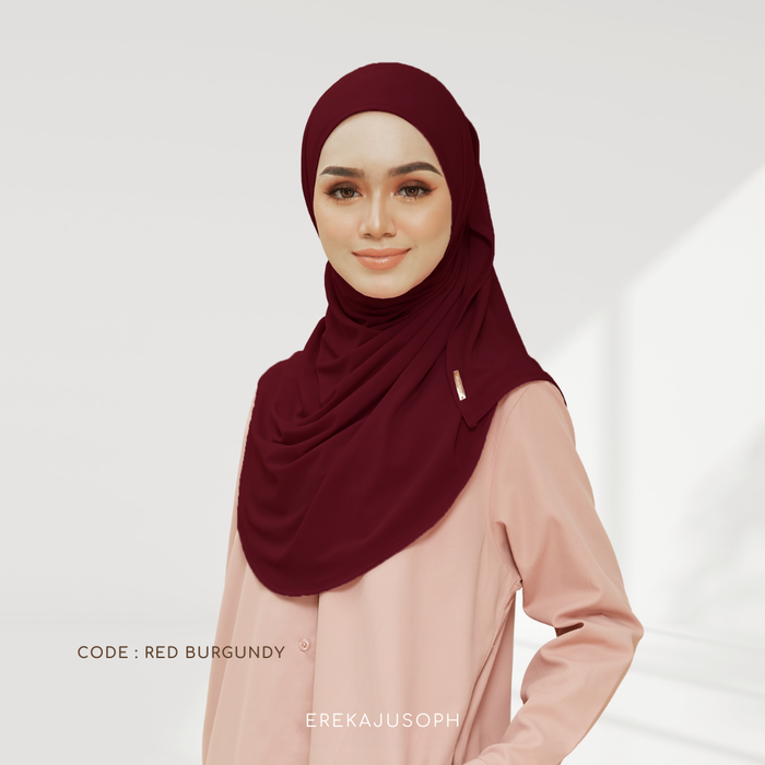 ROSY (INSTANT SHAWL) - RED BURGUNDY