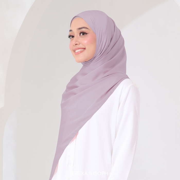 MARSHA SATIN SHAWL -  SOFT PURPLE